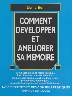cover image of Comment développer et améliorer sa mémoire